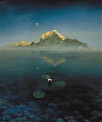 Mountain over Lake by Simon Cook